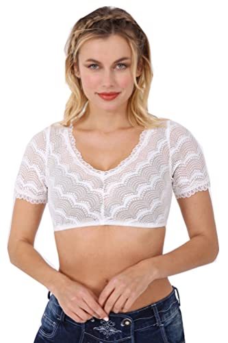 Krüger - Damen Dirndlbluse, leicht transparent, Diane (312361), Größe:34, Farbe:Creme (0002) von Krüger Dirndl