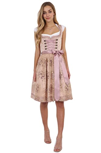 Krüger Dirndl - Damen Trachten Dirndl beige, Rosalia (60cm) (Artikelnr. 44556-15), Größe:36, Farbe:Beige von Krüger Dirndl