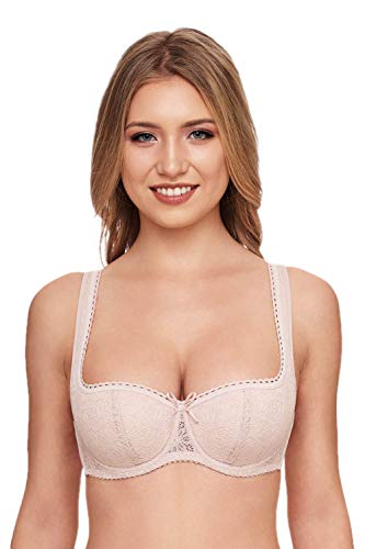 Krüger Dirndl-BH hautfarben Natur Nude beige 4701 Balconette MADL Spitze Tracht (70C, hautfarben) von Krüger Dirndl