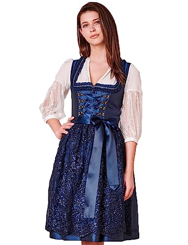 Krüger Dirndl Beata (60cm), (414565-060), Größe:34, Farbe:blau (0080) von Krüger Dirndl