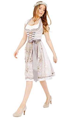 Krüger Dirndl Mini Dirndl Nena Silber, Gr.40 Damen von Krüger Dirndl