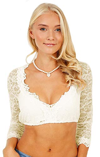 Krüger Dirndl Damen Dirndlbluse 3/4-Arm Offwhite (20) 44 von Krüger Dirndl