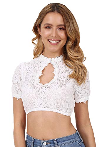 Krüger Collection Damen Dirndlbluse Amanda aus Spitze 28143 - Ecru Gr. 40 von Krüger