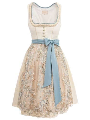 Krüger Damen Midi Dirndl 114967 beige 38 von Krüger Dirndl