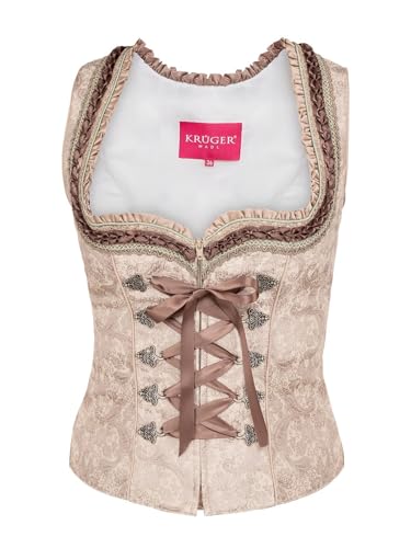 Krüger Dirndl Damen Mieder 114565 beige 38 von Krüger Dirndl