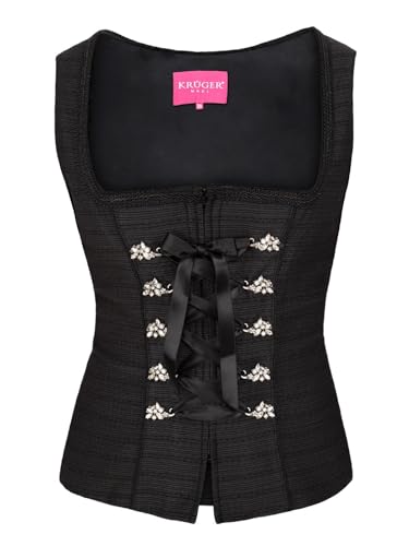 Krüger Dirndl Damen Mieder 115066 schwarz 40 von Krüger Dirndl