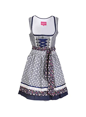 Krüger Dirndl Fashion Queen grau Marine 50er Länge Jeans süß 43605-80 (grau Marine 50er Länge, 36) von Krüger Dirndl