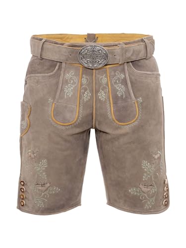 Krüger Dirndl Herren Lederhose 962467 grau 54 von Krüger Dirndl