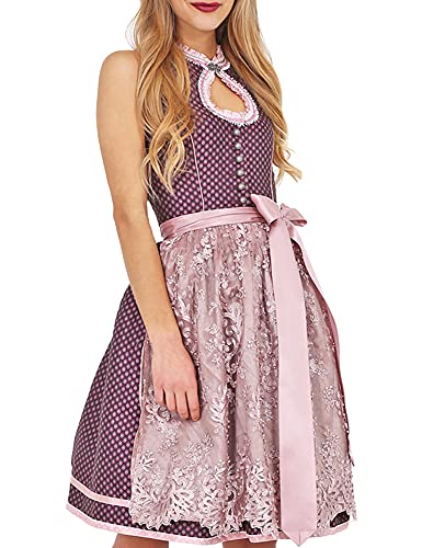 Krüger Dirndl Midi Dirndl 2tlg. 60 cm Fanny Bordeaux rosa, 36 von Krüger Dirndl