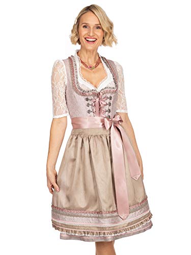 Krüger Dirndl Midi Dirndl 2tlg. 60 cm Norma beige rosa, 32 von Krüger Dirndl