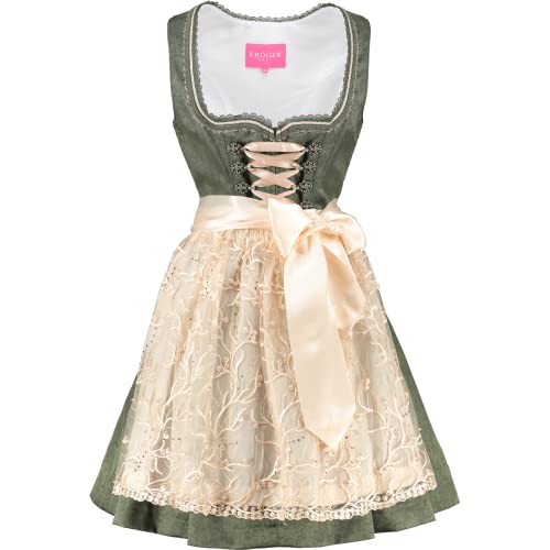 Krüger Dirndl Mini Dirndl Marcia dunkelgrün Geblümt, Gr.32 Damen von Krüger Dirndl