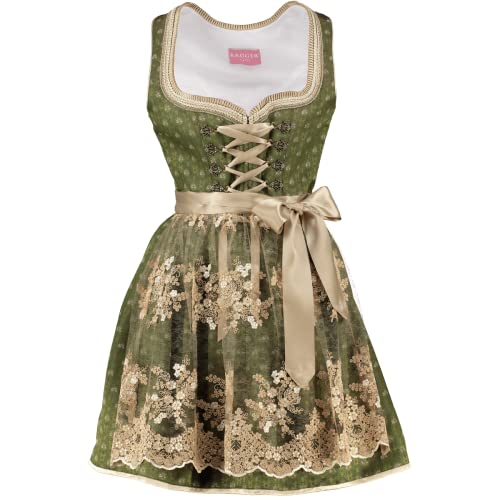 Krüger Dirndl Mini Dirndl Melike dunkelgrün Geblümt, Gr.32 Damen von Krüger Dirndl