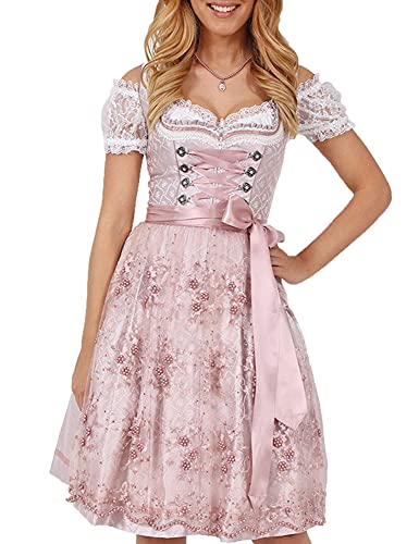 Krüger Dirndl Nalia (60 cm), Dirndl (46686-33), GröÃŸe:34, Farbe:Rosa von Krüger Dirndl