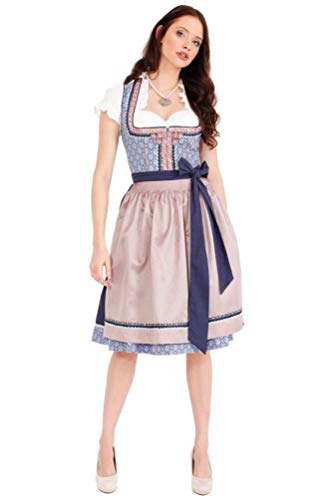 Krüger Dirndl Sophora 60er Länge blau rosa (60er Länge blau, 40) von Krüger