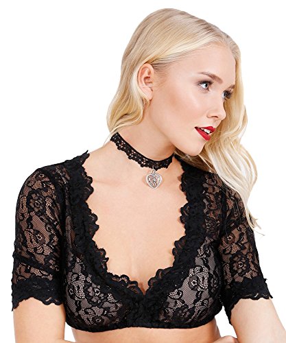 Krüger Dirndlbluse Cassandra Spitzendirndlbluse (34, schwarz) von Krüger