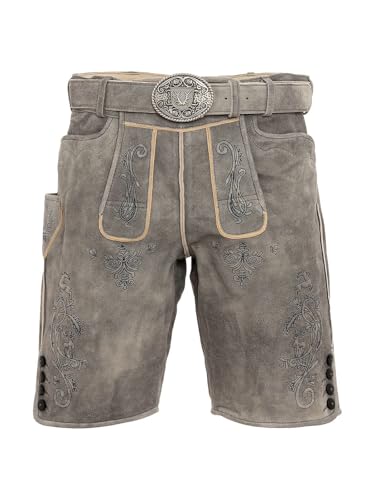 Krüger Herren Lederhose Lucius hellgrau 50 von Krüger Dirndl
