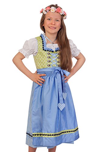 Trachten Kinderdirndl 3tlg. - Maika - hellblau, Größe 104 von Krüger Dirndl