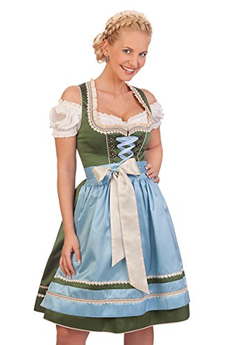 Trachten Mididirndl 2tlg. - Carlotta - flaschengrün, Größe 32 von Krüger Dirndl