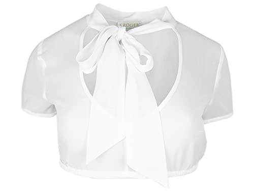 Krüger Dirndlbluse Madeleine mit Schleife Rose oder Ecru (Ecru, 40) von Krüger Dirndll