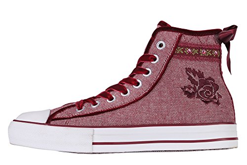 Damen Trachtensneaker rot Valentine Trachtenschuhe Krüger Madl Gr.36 von Krüger Madl