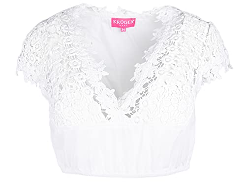 Krüger 36144 Dirndlbluse Bine Ecru Dirndl Bluse Spitzenbluse (Ecru, 36) von Krüger Madl