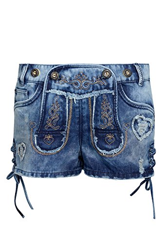 Krüger MADL Damen Trachten Jeanshose 30346, Gr. 36, Blau (denim 82) von Krüger