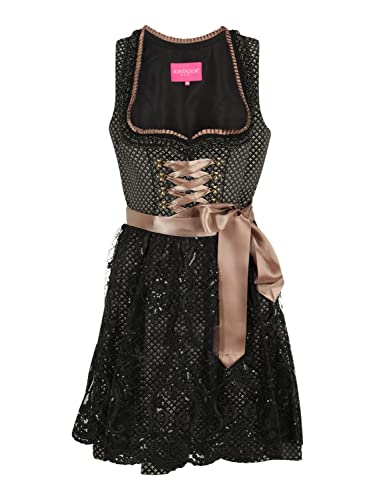 Krüger Madl Damen Dirndl schwarz/rosé 46 von Krüger Madl