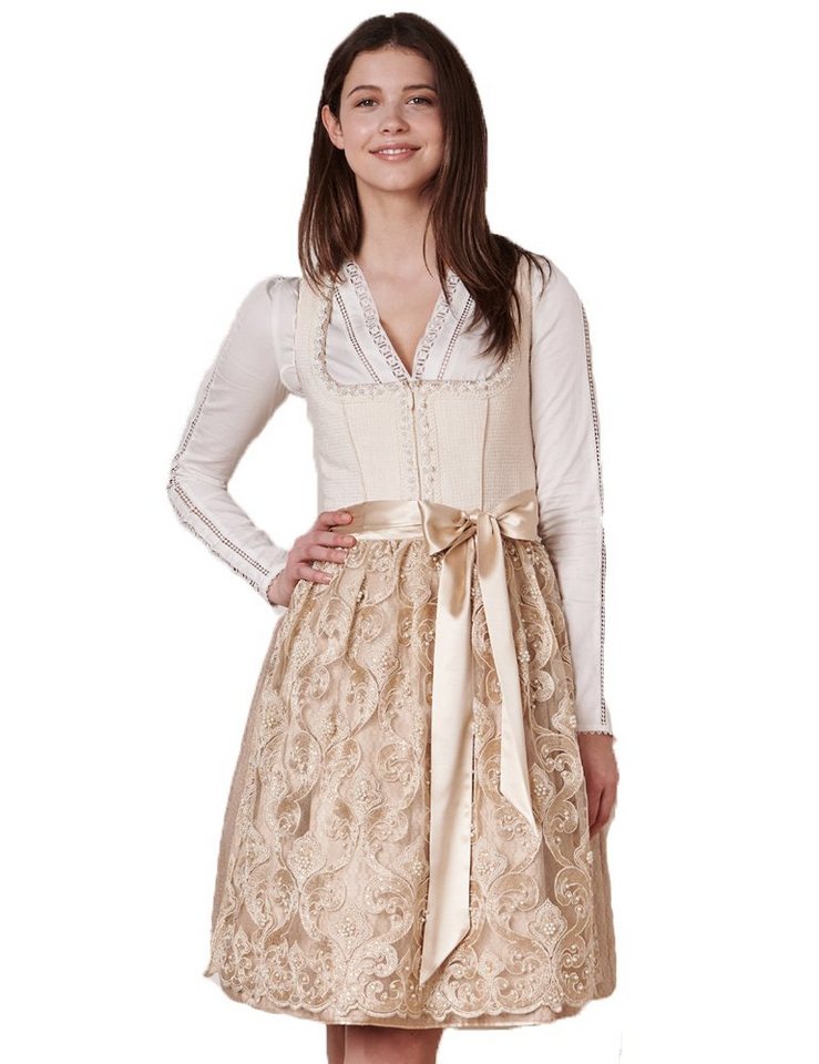 Krüger Madl Dirndl 'Klarissa' Traditionell 411565, Beige - 60cm von Krüger Madl