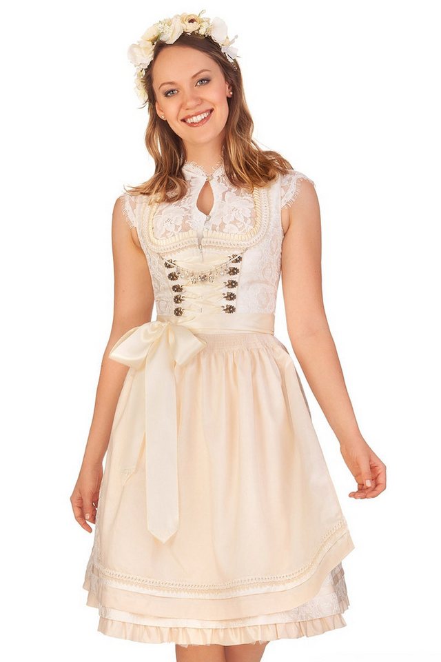 Krüger Madl Dirndl Midi Dirndl 2tlg. - VALENTINA - creme von Krüger Madl