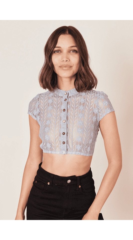 Krüger Madl Dirndlbluse Dirndlbluse Lavina - blau von Krüger Madl