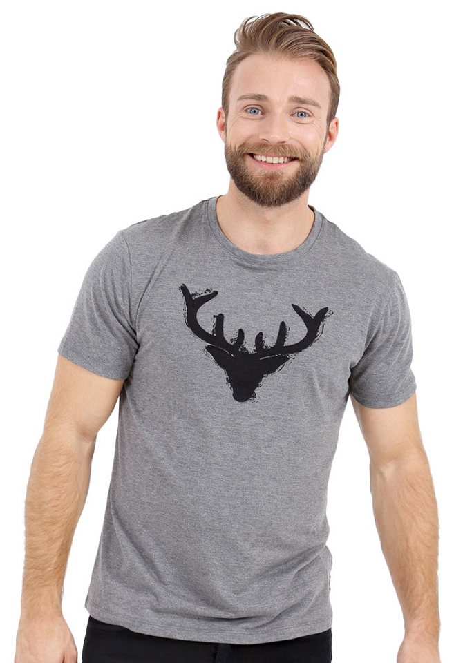 Krüger Madl T-Shirt Krüger BUAM T-Shirt Wilder Hirsch - Grau von Krüger Madl