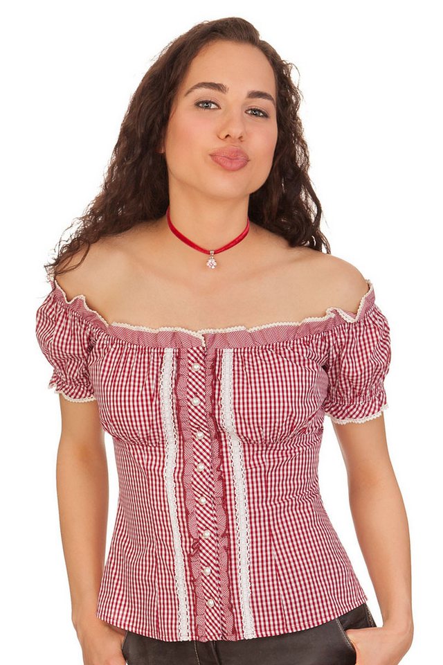 Krüger Madl Trachtenbluse Trachtenbluse - ANNEMARIE - rot von Krüger Madl