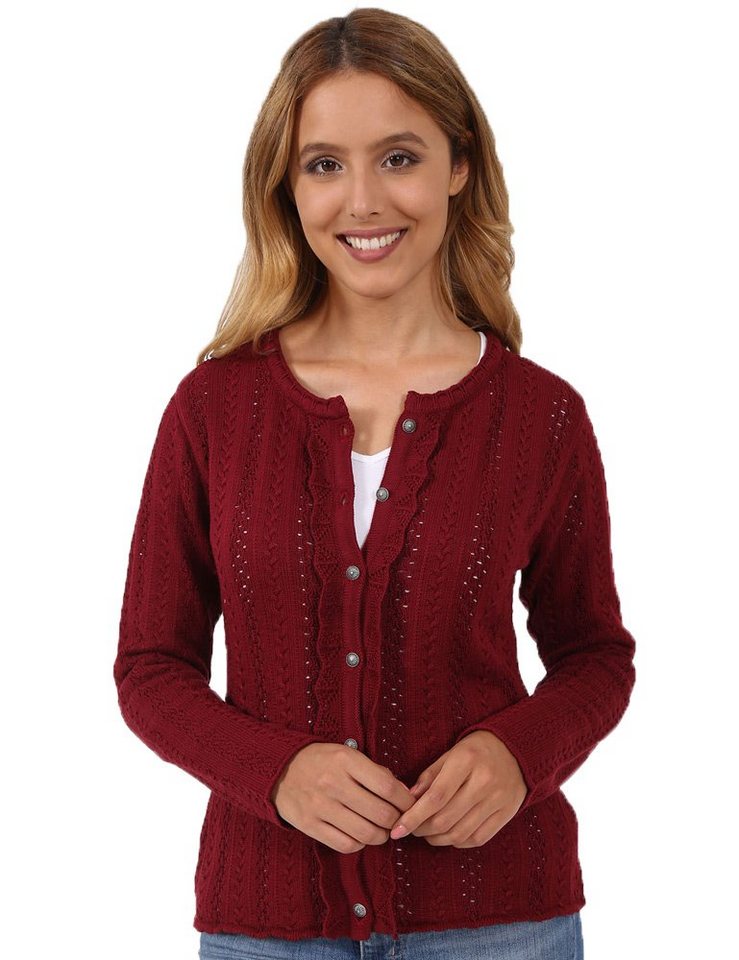 Krüger Madl Trachtenstrickjacke Krüger Damen Trachtenjacke 'Augusta' mit Lochstick von Krüger Madl