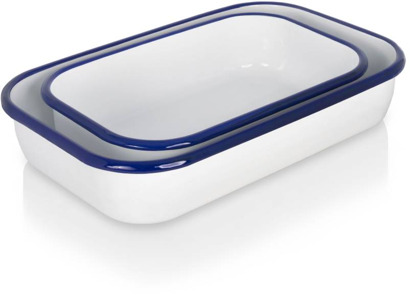 Krüger Auflaufform "Husum" Emaille 2 Stk. tlg. (26+32 cm) von Krüger