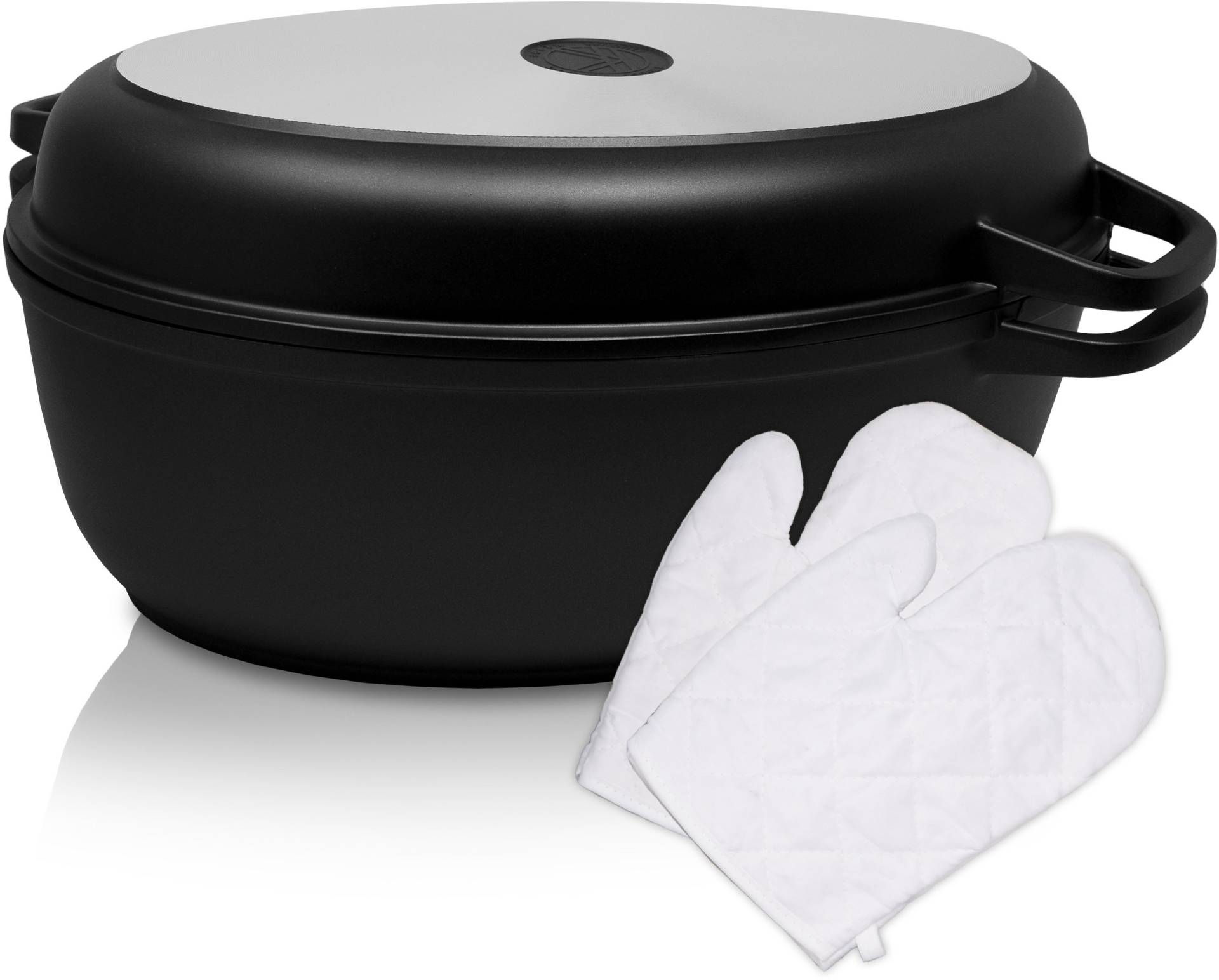 Krüger Bräter "Aluguss Multibräter mit Grilldeckel LEIPZIG, 38 x 24,5 x 13 cm" 1 Stk. tlg. Aluminiumguss von Krüger