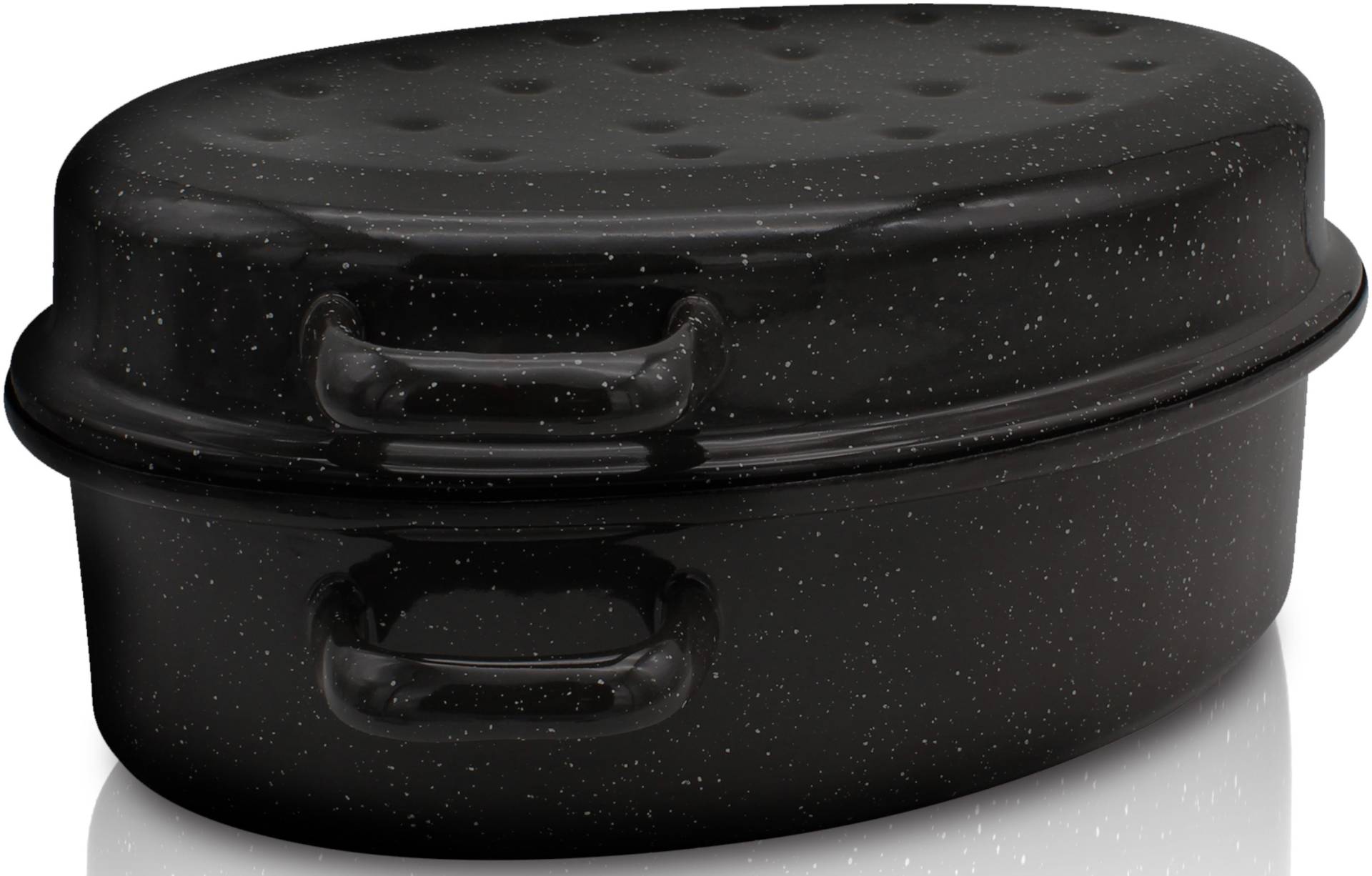 Krüger Bräter "Gansbräter mit Tropfdeckel" Emaille von Krüger