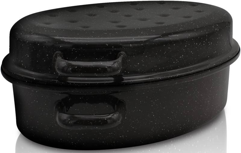 Krüger Bräter "Gansbräter mit Tropfdeckel" Emaille von Krüger