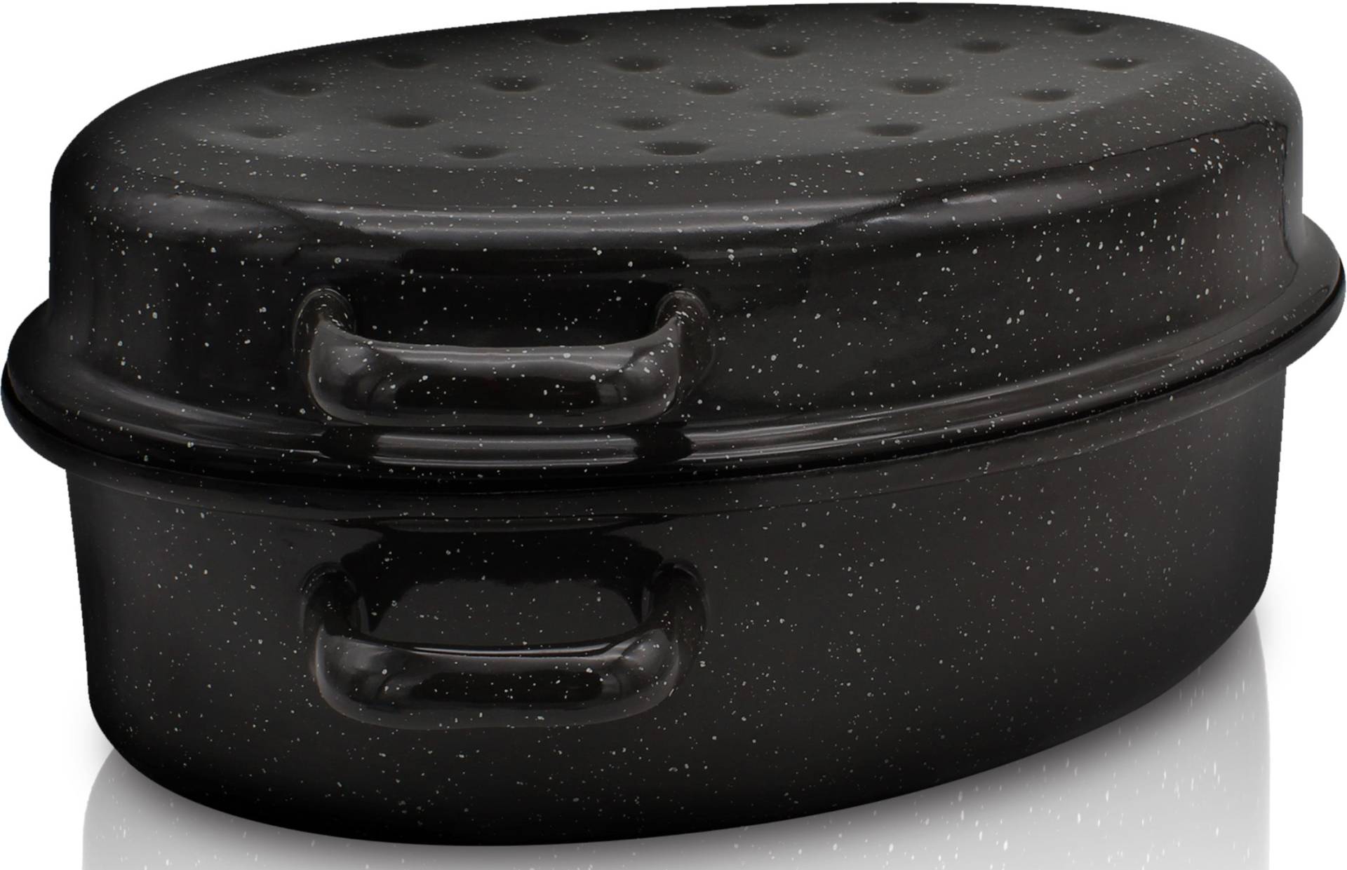 Krüger Bräter "Gansbräter mit Tropfdeckel" Emaille von Krüger