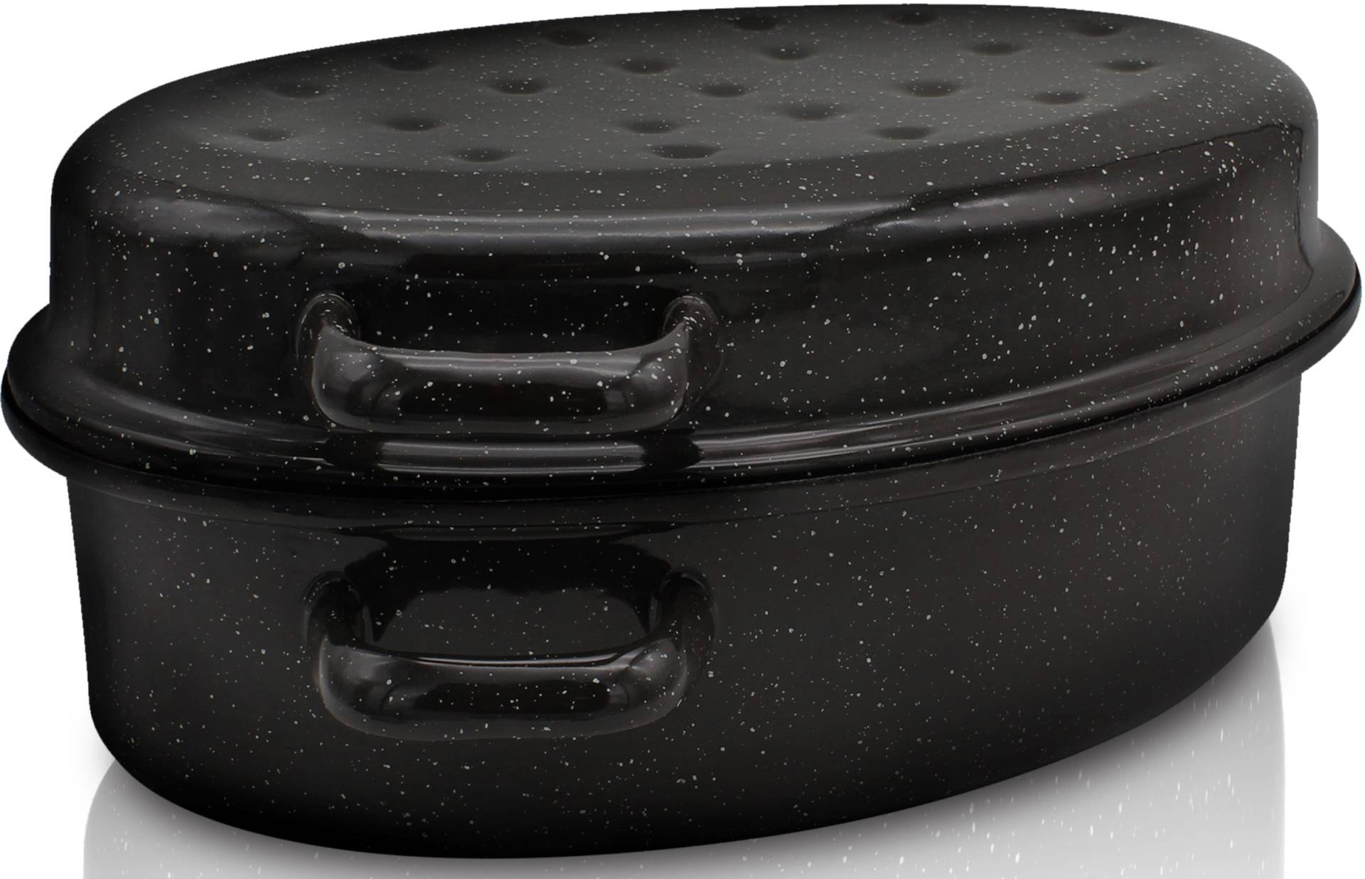 Krüger Bräter "Gansbräter mit Tropfdeckel" Emaille von Krüger