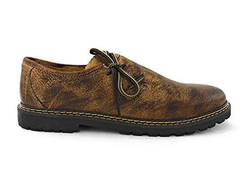 Krüger Buam Herren Trachtenhaferl Robbie | Trachtenschuhe | Modell: 9659-7 Braun | Größe (43 EU, Braun) von Krüger