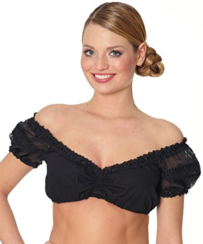 Krüger Damen Dirndlbluse Snowflake (32, schwarz) von Krüger