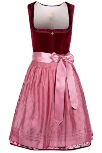 Krüger Dirndl Almeria Samt rot | Samtdirndl 60cm Rocklänge Knielang | Damen Gr 44 von Krüger