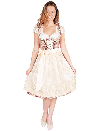 Krüger Dirndl Blumenzauber Rose 60er Länge für Damen (38) von Krüger