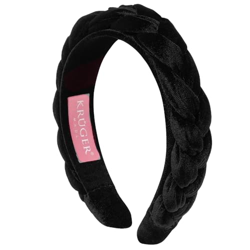 Krüger Dirndl Trachtenhaarreif | Samt-Haarreif geflochten | Damen (schwarz, EInheitsgröße) von Krüger