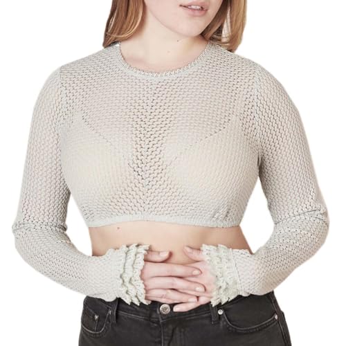 Krüger Dirndlbluse Araceli Langarm | Bluse aus Spitze | hochgeschlossen (DE/NL/SE/PL, Numerisch, 40, Regular, Regular, hellgrün) von Krüger