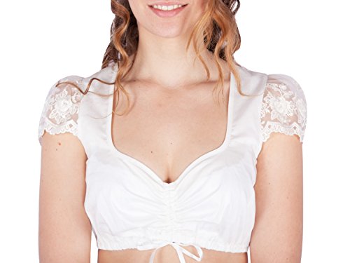 Krüger Dirndlbluse Charmella Ecru Spitze (34, Ecru) von Krüger