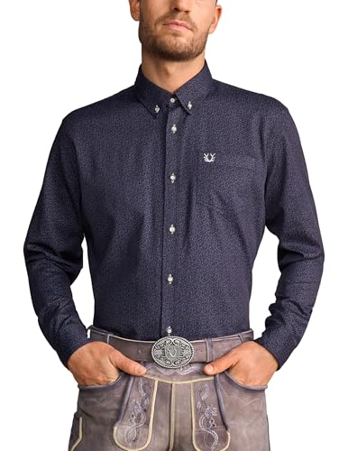 Krüger Herren Trachten Hemd lang, Modell : Serge, Langarm, Art.-Nr. 912068-0-0080, L, von Krüger