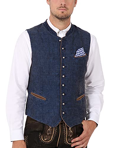 Krüger Herren Trachten Weste, Modell: Platzhirsch, Art.-Nr. 091501-0-0008, 58, blau von Krüger