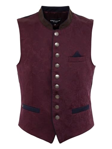 Krüger Herren Trachten Weste kurz, Modell: Kelvin, kurzarm, Art.-Nr. 951066-0-0090, 50, von Krüger