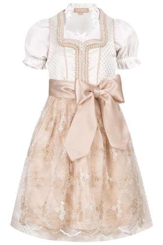 Krüger Kinderdirndl Sofia Ecru | Schickes Dirndl inkl Bluse und Schürze | Mädchen Gr 122 von Krüger